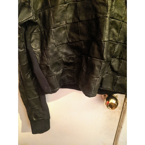 FINAL PRICE Unique Black Leather Sweatshirt S/M One of a Kind - Picture 3 of 6
